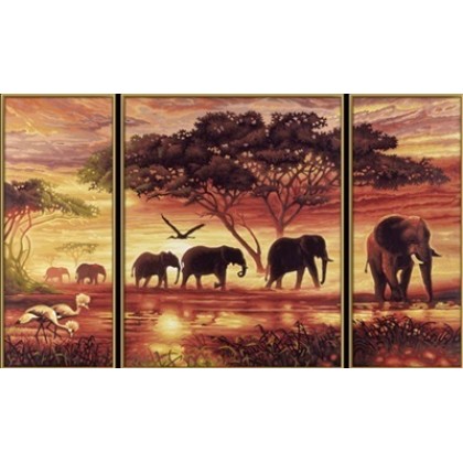 Набор для творчества Schipper 9260455 Триптих Африканские слоны