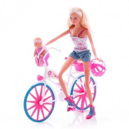 Simba 5739050 Кукла Штеффи на велосипеде
